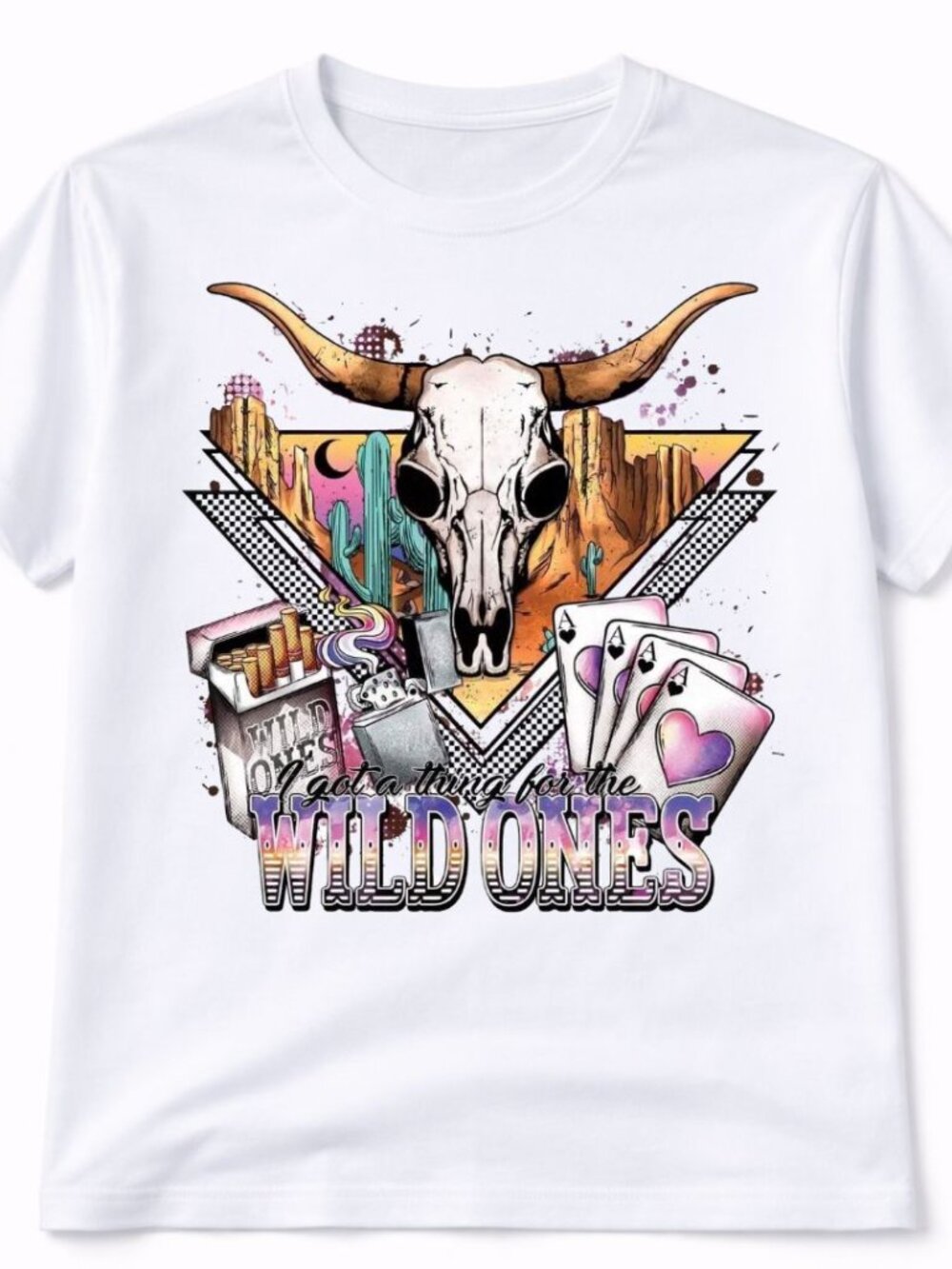 Wild Ones Western Graphic T Shirt Trendy Boutique Style Tee Womens White